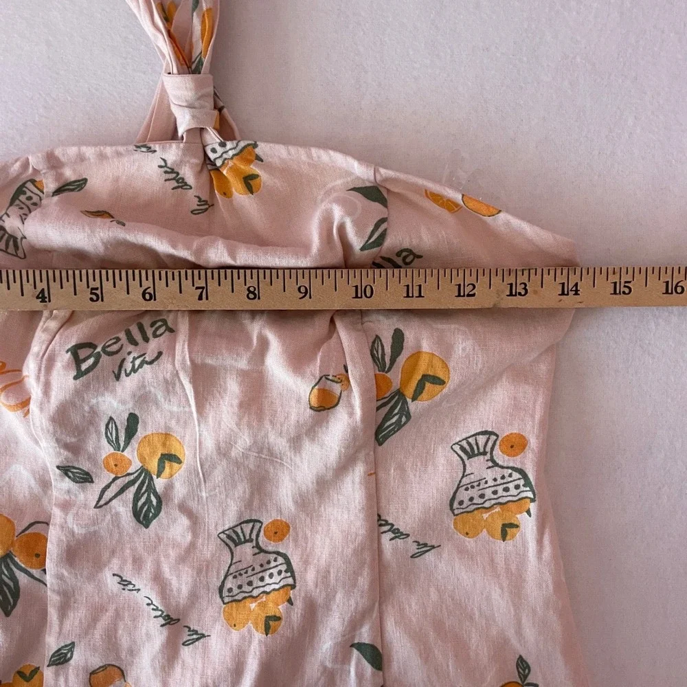 Wild‎ Fable Pink Bella Vita Orange Print Halter Mini Dress XS 331 09 3508
